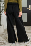 Hazel Blues® |  Lounge Line Wide Leg Sweats in Black