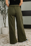 Hazel Blues® |  Lounge Line Wide Leg Sweats in Dark Olive