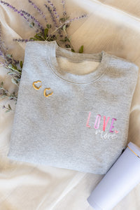 Hazel Blues® |  Love More Embroidered Sweatshirt