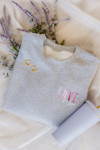 Hazel Blues® |  Love More Embroidered Sweatshirt