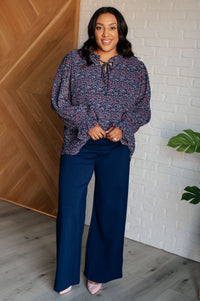 Hazel Blues® |  Magic Wide Leg Pants in Navy