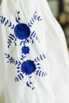 Hazel Blues® |  PREORDER: Machine Embroidered Details Ruffle Neck Blouse
