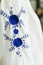 Hazel Blues® |  PREORDER: Machine Embroidered Details Ruffle Neck Blouse