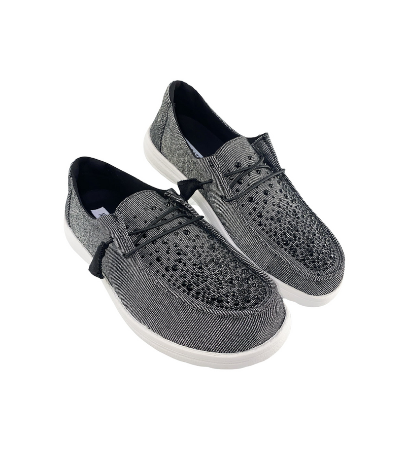 Hazel Blues® |  Maco Water Drop Sneaker in Black