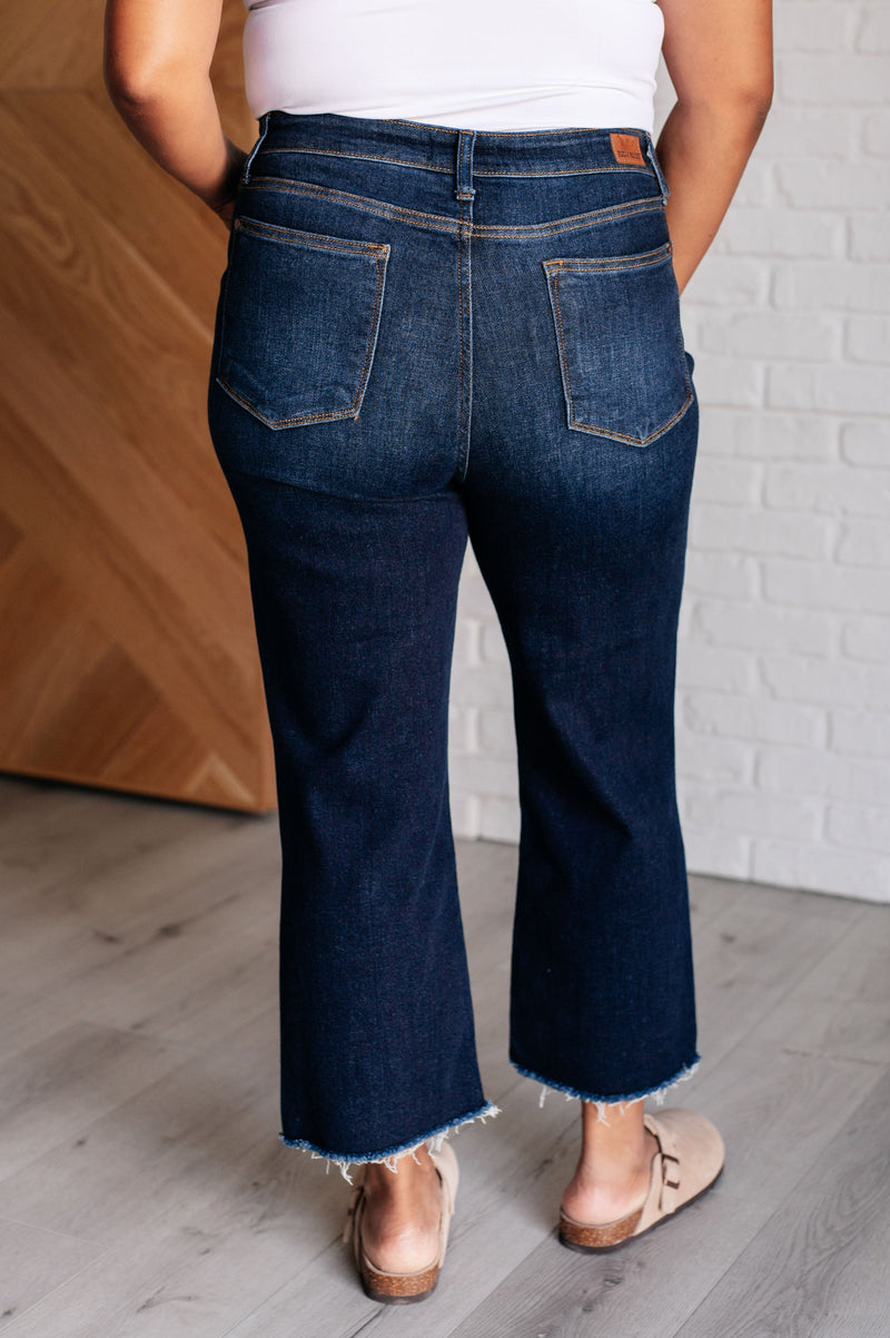 Hazel Blues® |  Madeline High Rise Cropped Wide Leg Jeans