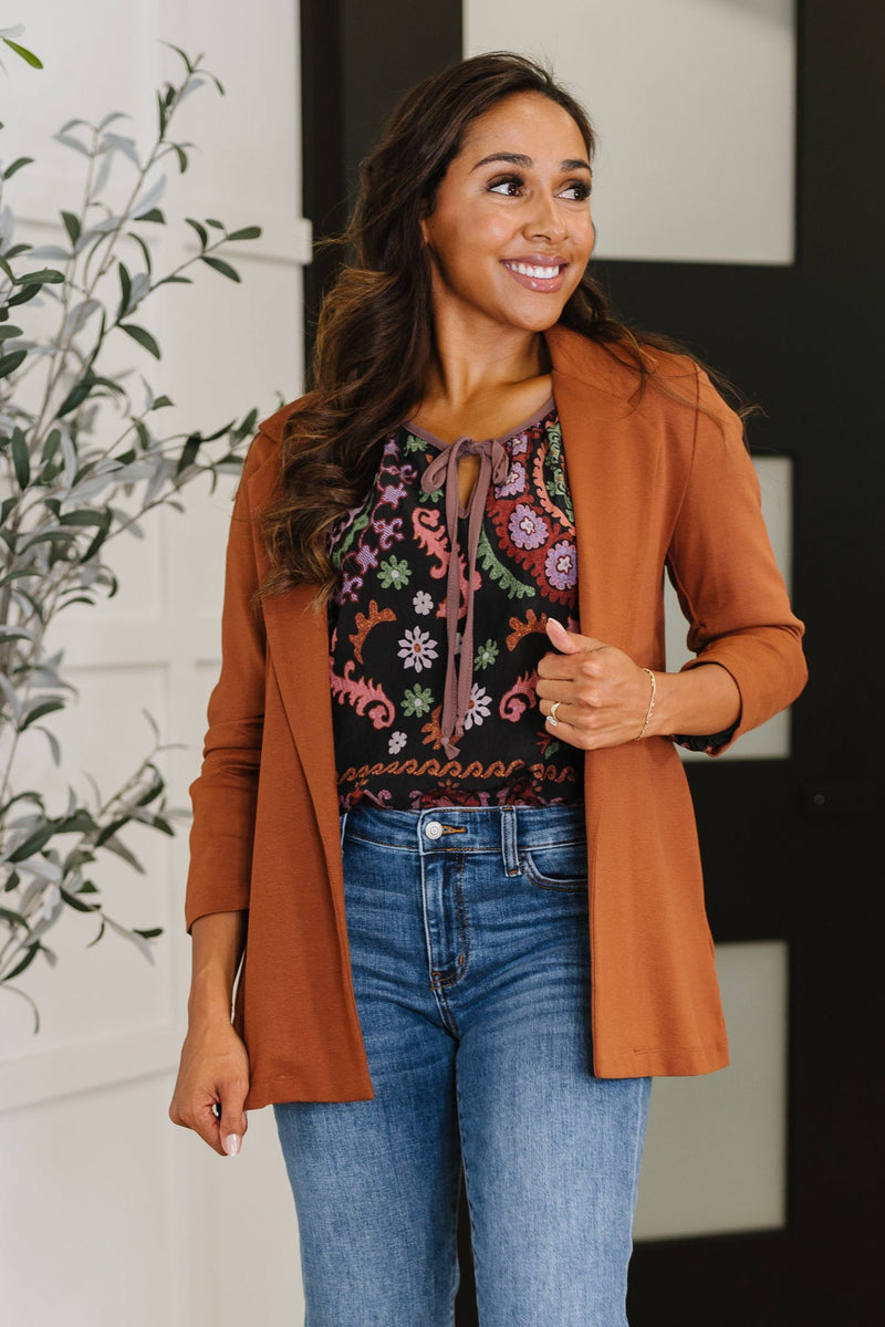 Hazel Blues® |  Magic 3/4 Blazer in Rust