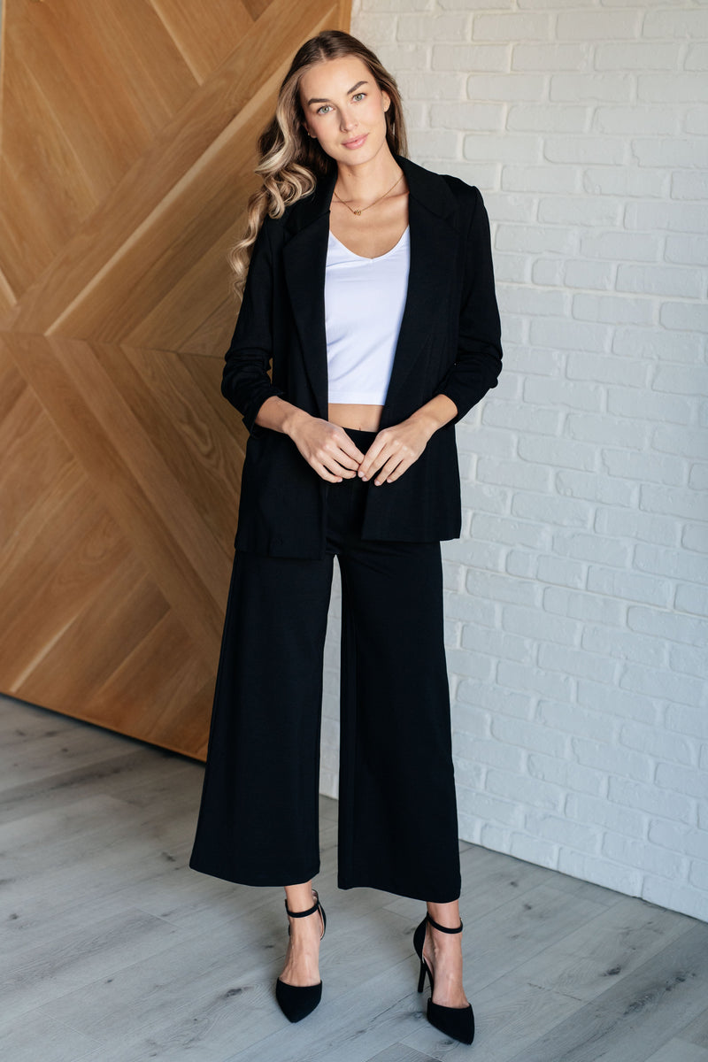 Hazel Blues® |  Magic Wide Leg Crop Pants in Black