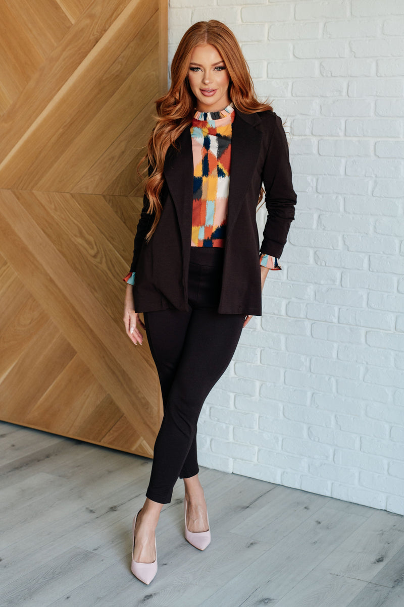 Hazel Blues® |  Magic Ankle Crop Skinny Pants in Chocolate
