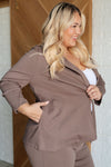 Hazel Blues® |  Magic 3/4 Blazer in Dark Mocha