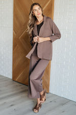 Hazel Blues® |  Magic Wide Leg Crop Pants in Dark Mocha