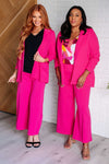 Hazel Blues® |  Magic 3/4 Blazer in Hot Pink