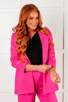 Hazel Blues® |  Magic 3/4 Blazer in Hot Pink