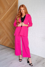 Hazel Blues® |  Magic 3/4 Blazer in Hot Pink