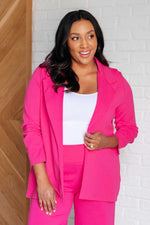 Hazel Blues® |  Magic 3/4 Blazer in Hot Pink
