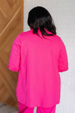 Hazel Blues® |  Magic 3/4 Blazer in Hot Pink