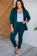 Hazel Blues® |  Magic 3/4 Blazer in Hunter Green
