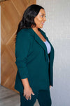 Hazel Blues® |  Magic 3/4 Blazer in Hunter Green