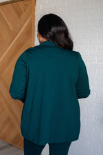 Hazel Blues® |  Magic 3/4 Blazer in Hunter Green
