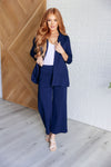 Hazel Blues® |  Magic Wide Leg Crop Pants in Navy