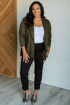 Hazel Blues® |  Magic 3/4 Blazer in Olive