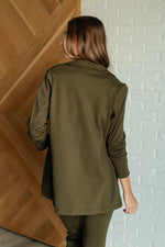 Hazel Blues® |  Magic 3/4 Blazer in Olive