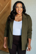 Hazel Blues® |  Magic 3/4 Blazer in Olive