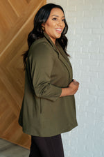 Hazel Blues® |  Magic 3/4 Blazer in Olive