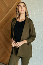 Hazel Blues® |  Magic 3/4 Blazer in Olive