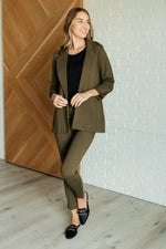 Hazel Blues® |  Magic 3/4 Blazer in Olive