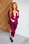 Hazel Blues® |  Magic Ankle Crop Skinny Pants in Wine