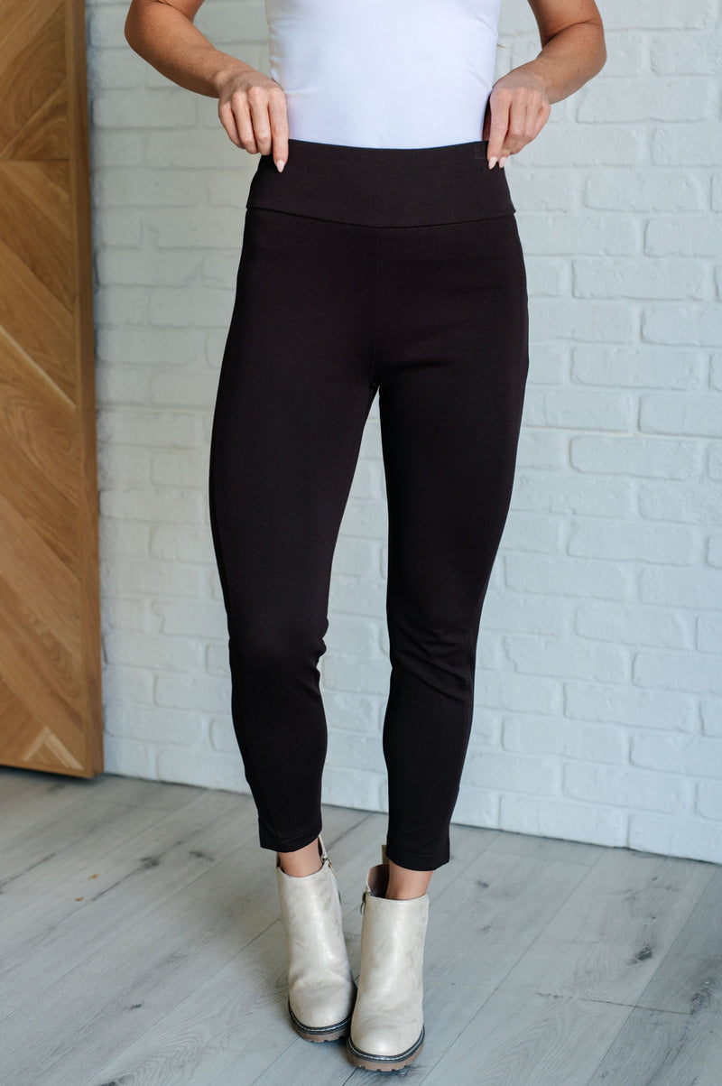 Hazel Blues® |  Magic Ankle Crop Skinny Pants in Chocolate