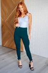 Hazel Blues® |  Magic Ankle Crop Skinny Pants in Hunter Green