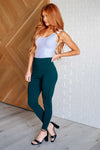 Hazel Blues® |  Magic Ankle Crop Skinny Pants in Hunter Green