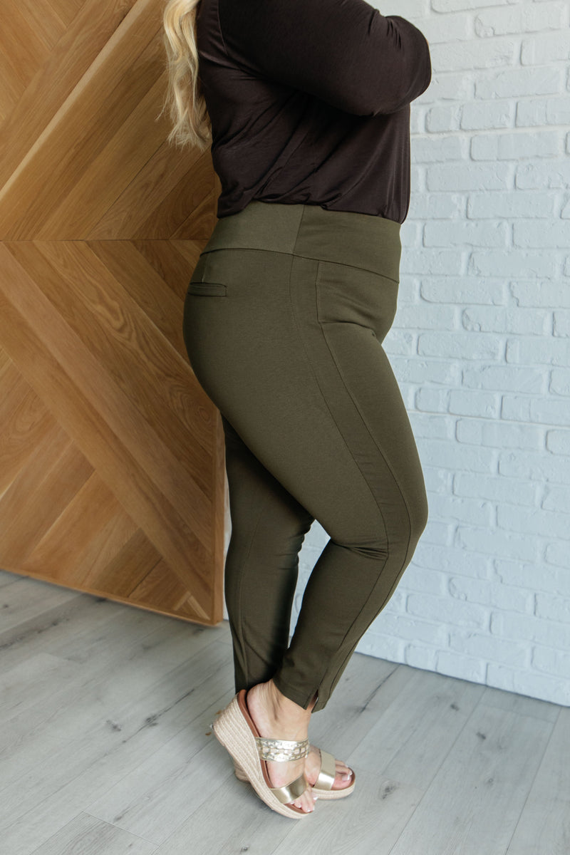Hazel Blues® |  Magic Ankle Crop Skinny Pants in Olive