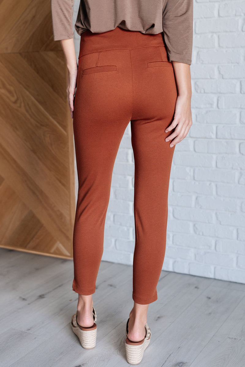 Hazel Blues® |  Magic Ankle Crop Skinny Pants in Rust