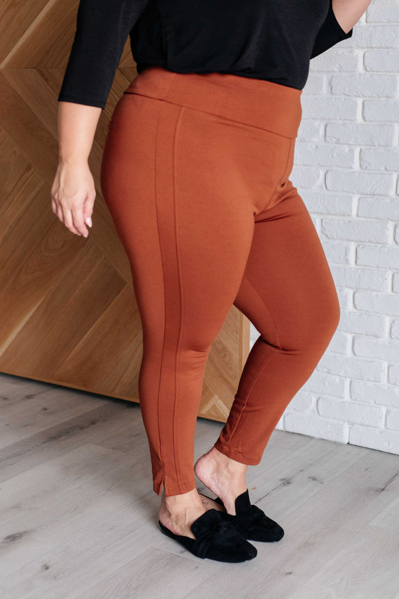 Hazel Blues® |  Magic Ankle Crop Skinny Pants in Rust