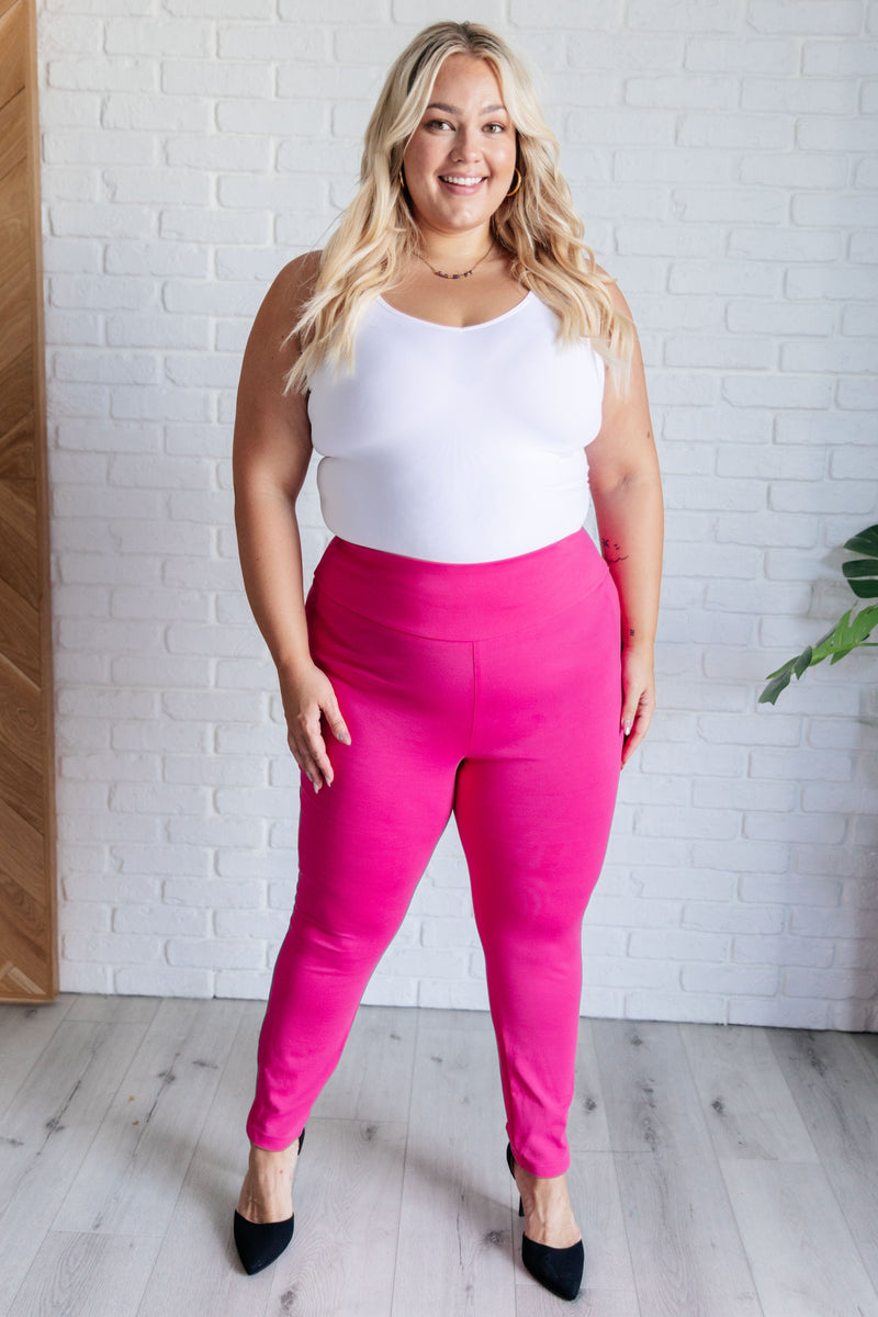 Hazel Blues® |  Magic Skinny 28" Pants in Hot Pink