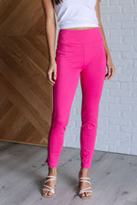 Hazel Blues® |  Magic Skinny 28" Pants in Hot Pink