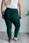 Hazel Blues® |  Magic Skinny 28" Pants in Hunter Green