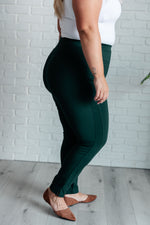 Hazel Blues® |  Magic Skinny 28" Pants in Hunter Green