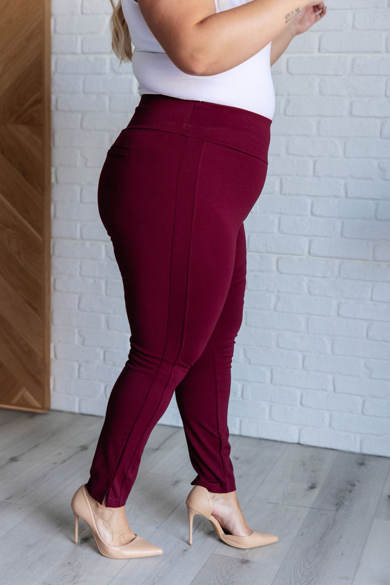 Hazel Blues® |  Magic Skinny 28" Pants in Wine