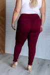 Hazel Blues® |  Magic Skinny 28" Pants in Wine
