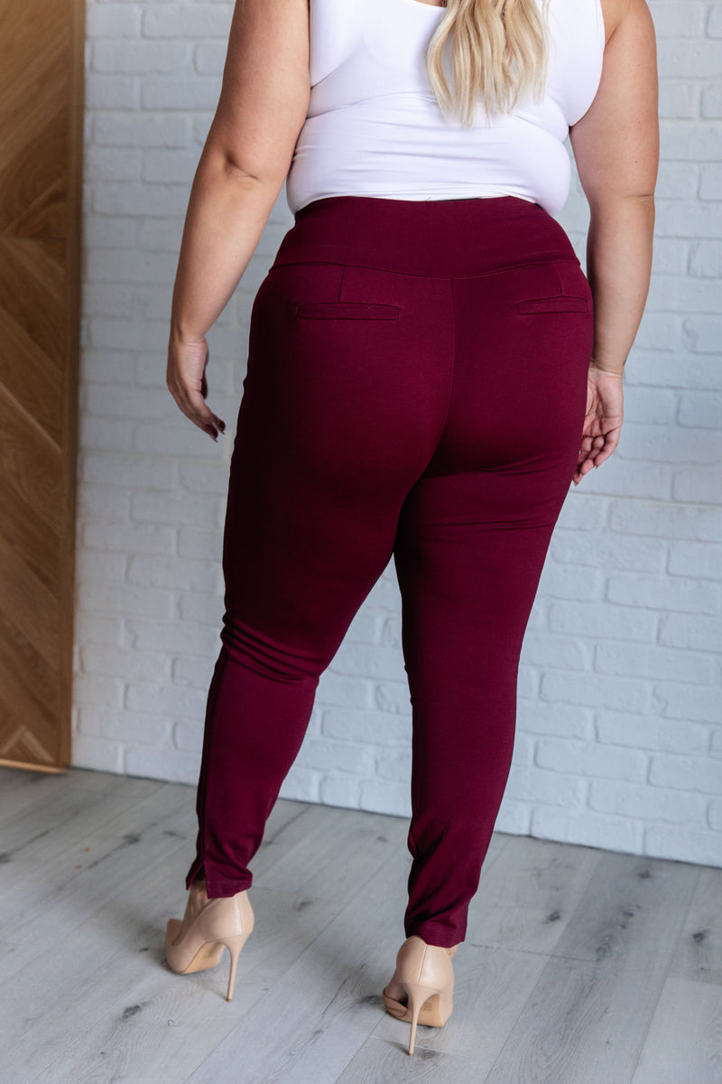 Hazel Blues® |  Magic Skinny 28" Pants in Wine