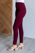 Hazel Blues® |  Magic Skinny 28" Pants in Wine