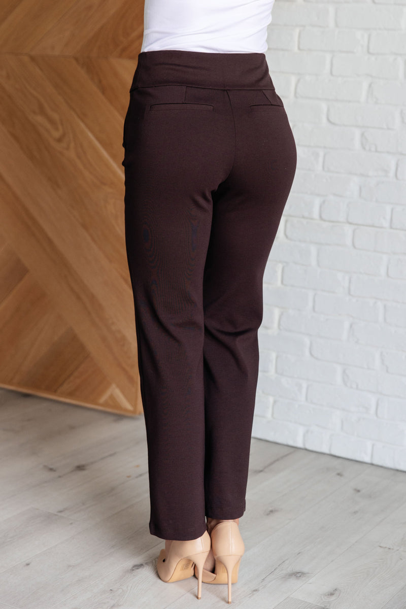 Hazel Blues® |  Magic Straight Pants in Chocolate