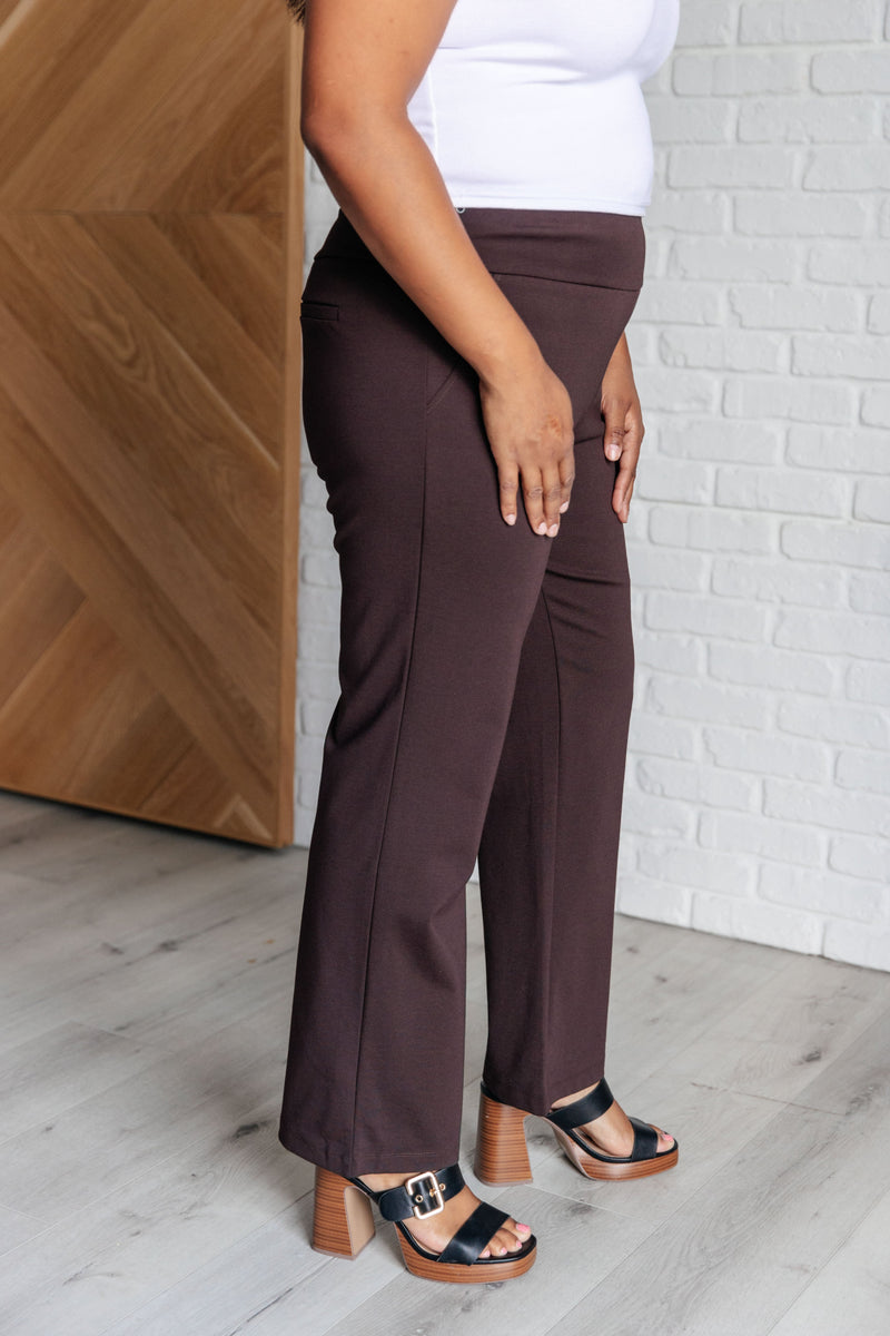 Hazel Blues® |  Magic Straight Pants in Chocolate