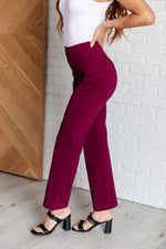 Hazel Blues® |  Magic Straight Pants in Wine
