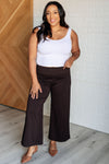 Hazel Blues® |  Magic Wide Leg Crop Pants in Chocolate