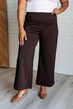 Hazel Blues® |  Magic Wide Leg Crop Pants in Chocolate