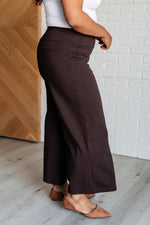 Hazel Blues® |  Magic Wide Leg Crop Pants in Chocolate